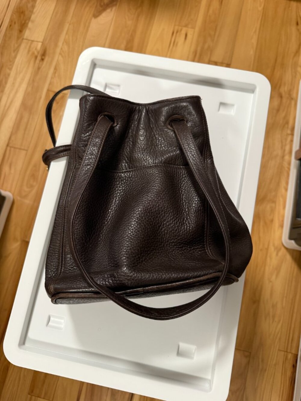Coach Vintage Dark Brown Bucket Drawstring Leather Purse Bag 4923 Crossbody - Picture 6 of 14